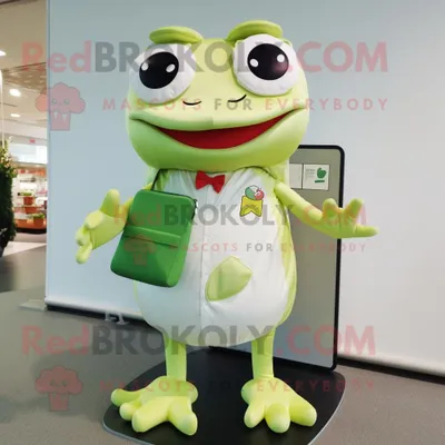 Obrázek produktu pro Kostýmová REDBROKOLY postava maskota smetanové žáby v kostýmu a peněženkách
