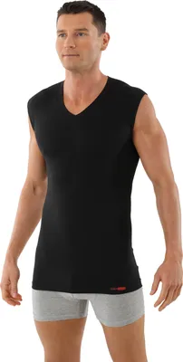 Produktbild von ALBERT KREUZ Herren Unterhemd Unterzieh-Shirt ohne Arm Schwarz, 04/S