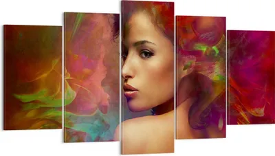 Produktbild von Bild auf Leinwand - Leinwandbild - frau gesicht - 160x85cm - Wand Bild - Wanddeko - Wandbilder - Leinwanddruck - Bilder - Kunstdruck - Wanddekoration - Leinwand bilder - Wandkunst - EA160x85-3735