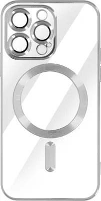 Produktbild von Avizar, MagSafe Silikonhülle mit Kameraschutz und Chromumrandung für Apple iPhone 14 Pro Max, Silber