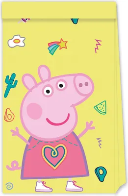 Obrázek produktu pro Papírová dárková taška Prasátko Peppa 4ks