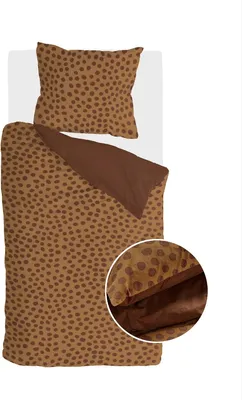 Produktbild von Walra Bettwäsche Spots & Dots Warmes Braun - 135x200 cm