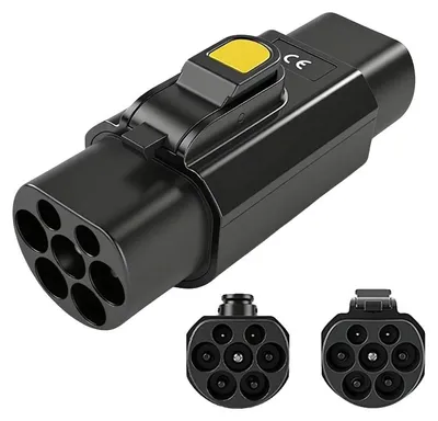 Image de Adaptateur de charge pour véhicule électrique, type 2, compatible, étanche (IP54), couleur noire