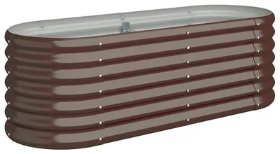 Productafbeelding van vidaXL Verhoogde plantenbak, verzinkt staal, 114x40x36 cm, bruin