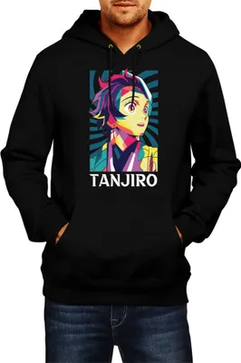 Immagine prodotto di Felpa con cappuccio da uomo Demon Anime Slayer Tanjiro Kamado 012, Man S , Noir