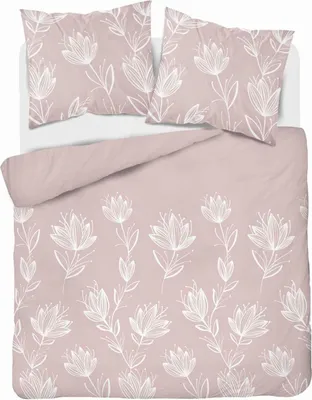 Produktbild von Bettwäsche, Flanellbettwäsche, dick und warm 200x220cm 4946a Rosa, Blumen