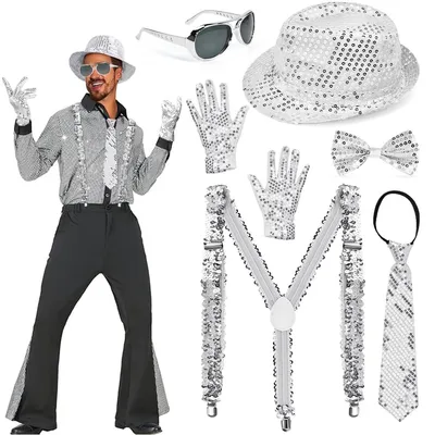 Produktbild von Discothek-Set mit Paillettenhut und Accessoires