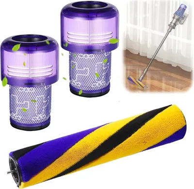 Produktbild von V12 Filter für Dyson,Mit 1 Stück Ersatzbürste und 2 Stück Ersatzfilter