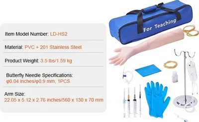 Productafbeelding van Bloedafname-oefenkit, realistisch trainingsarm, meerdere vlindernaalden, vlindernaald 1