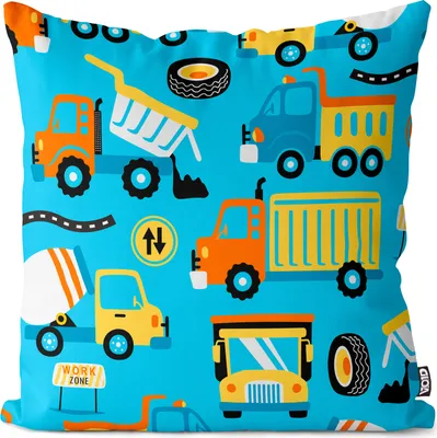 Produktbild von VOID Baufahrzeuge Spielzeug Kinder Kissenbezug Kissenhülle Sofakissen Kissen Deko Outdoor-Kissen Dekokissen
