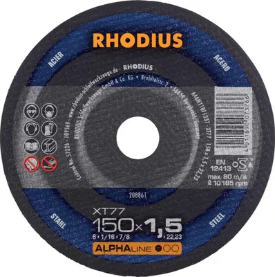 Obrázek produktu pro RHODIUS Extra tenký řezný kotouč XT77 150 x 1,5 x 22,23 ALPHAline
