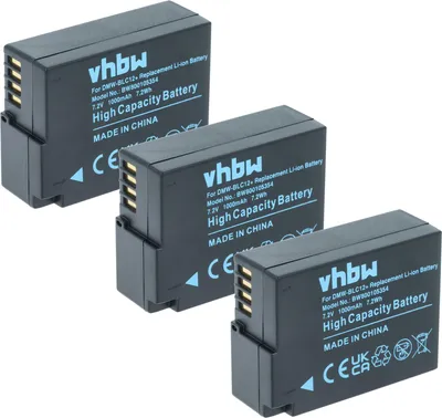 Produktbild von vhbw 3x Akku kompatibel mit Panasonic Lumix DMC-FZ200, DMC-FZ2000, DC-FZ1000 II, DMC-FZ1000, DC-G91, DC-G90 Kamera (1000 mAh, 7,2 V, Li-Ion), Infochip