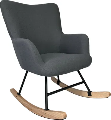 Produktbild von Schaukelstuhl aus grauem Schlaufenstoff KAIRA
