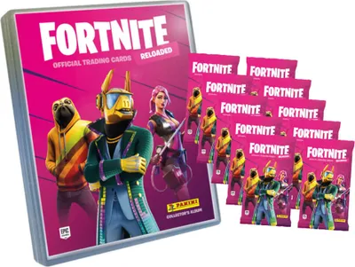 Produktbild von Fortnite Trading Cards Reloaded Serie 2 (2020) Sammelkarten - 1 Sammelmappe + 10 Booster