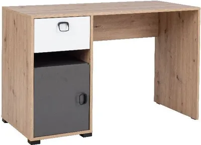 Produktbild von Schreibtisch KEVIN 8 120 cm mit Türen und Schubladen Eiche Artisan +Weiß + Graphit