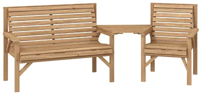 Produktbild von Outsunny Gartenstühle 3er-Set Balkonmöbel Set mit Sonnenschirmloch Gartenstuhl
