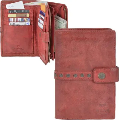 Produktbild von Bear Design Portemonnaie Damen Geldbörse Leder 10x15cm Geldbeutel Cow Lavato rot CL15087-red