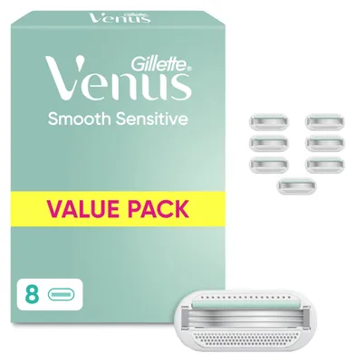 Produktbild von Gillette Venus Smooth Sensitive Rasierklingen, 8 Original Ersatzklingen