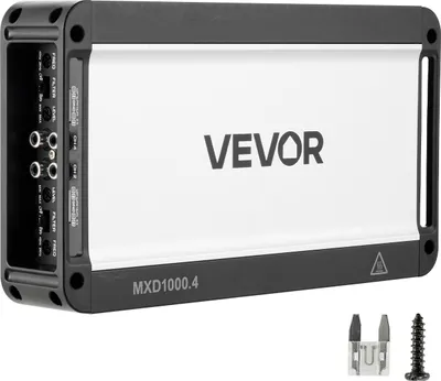 Immagine prodotto di Amplificatore per auto VEVOR a 4 canali, amplificatore di potenza in classe D con funzione di bypass, max. 4 x 500 W a 4 ohm / 4 x 1000 W a 2 ohm, amplificatore ad alte prestazioni per SUV, pick-up e fuoristrada, amplificatore audio multicanale