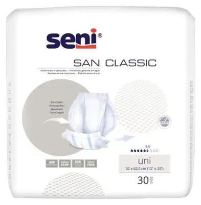 Produktbild von Inkontinenzvorlage Seni San Classic Uni (1 Karton: 4 x 30 Stück)>>>>