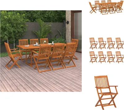 Produktbild von vidaXL 9-tlg. Garten-Essgruppe Massivholz Akazie -  Gartenmöbel-Sets