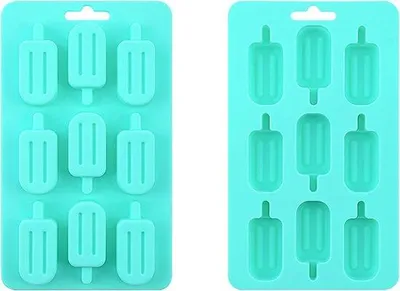Imagen del producto de VHV - Molde cuadrado de silicona apto para alimentos, con 9 compartimentos - fácil de desmoldar, evita derrames, apilable - ideal para helados, postres y bebidas refrescantes de verano