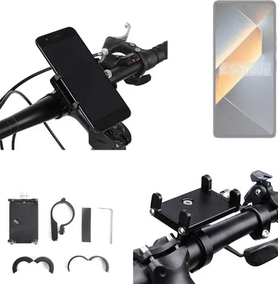 Produktbild von K-S-Trade Handyhalterung für das Fahrrad kompatibel mit Tecno Pova 6 Halter Lenkstange Fahrradhalterung Motorrad Bike Mount Befestigung Smartphone