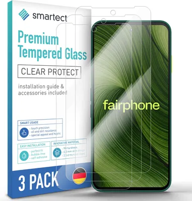 Produktbild von 3x Schutzglas Panzerfolie Klar für Fairphone 6 Displayschutz Hartglas Bildschirm
