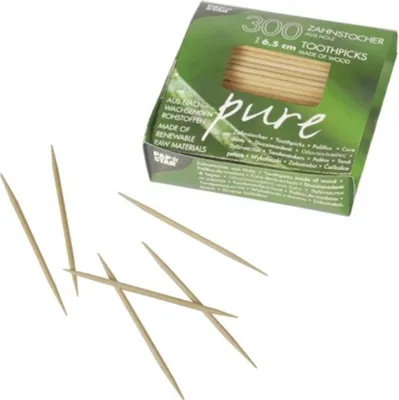 Produktbild von PAPSTAR Zahnstocher aus Holz rund Länge: 65 mm 300 Stück