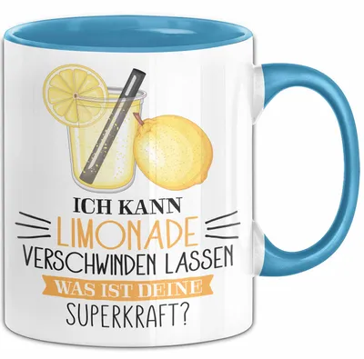 Produktbild von Limonade-Liebhaber Tasse Geschenk Ich Kann Limonade Verschwinden Lassen Was Ist Deine Superkraft Becher Geschenkidee Limonade Kaffee-Becher (Blau)