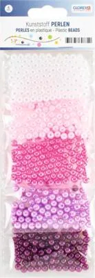 Produktbild von Wachsperlen-Set 6 mm rosa lila Töne 500 Stück