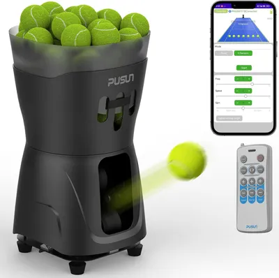 Produktbild von Pusun PT-MINIPro Tennisballmaschine mit APP & Fernbedienung, 65+ Bälle, einstellbare Geschwindigkeit & Winkel, 3–5 Std. Akku