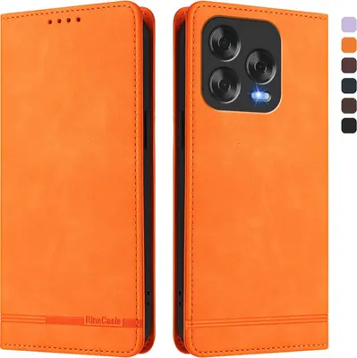 Immagine prodotto di Custodia per ZTE Blade V70 Vita/Blade V70 Design, retro custodia flip in Finto cuoio con supporto e slot per schede Arancione