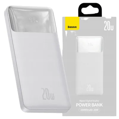Produktbild von Baseus Bipow Powerbank 10000mAh, 2xUSB, USB-C, 20W (weiß)