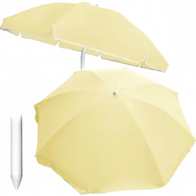 Zdjęcie produktu dla JUMI Parasol ogrodowy plażowy na balkon taras łamany z falbaną 240 cm cytrynowy