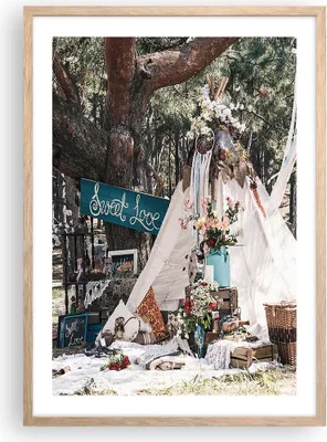 Produktbild von Gerahmtes Poster - Rahmen in heller Eiche - Jungvermählten Liebe Landschaft - 50x70 cm - Wand Bild - Wanddeko - Wandbilder - Kunstposter - Wandposter - Bilderrahmen - Bilder - P2NPA50x70-4642