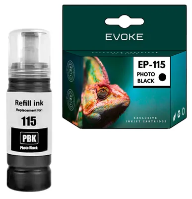 Image de Encre d'impression Epson 115, noire (photo) | C13T07D14A | Compatible avec les modèles EcoTank L8160, L8180
