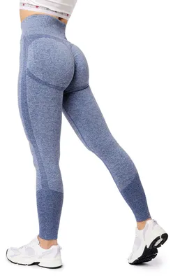 Image de Bellivalini Sport Leggings Damen High Waist Push Up Scrunch Fitness BLV50-254 (Blau Melange, XXL)
