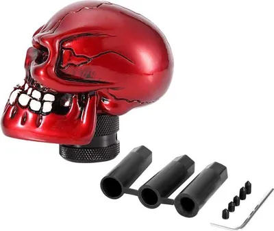 Obrázek produktu pro Řadicí páka, upravená řadicí páka s lebkou, univerzální řadicí páka (červená)