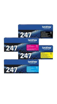 Produktbild von Toner Kompatibel zu Brother TN-247BK, TN-247C, TN-247Y, TN-247M 4er set