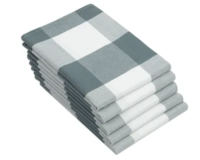 Produktbild von 5er Set Geschirrtücher Baumwolle 50x70 cm anthrazit-kariert