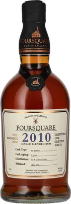 Produktbild von Foursquare 12 Years Old Single Blended Rum Cask Strength 2010 60% Vol. 0,7l