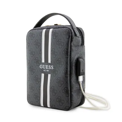 Obrázek produktu pro GuessPolyuretan4G Printed Stripes Travel Universal Bag Black