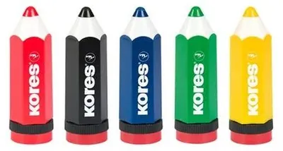 Zdjęcie produktu dla Kores SP35811, Temperówka ręczna, Różne kolory, Czarny, Niebieski, Zielony, Czerwony, Żółty, Oburęczny, 20 szt.