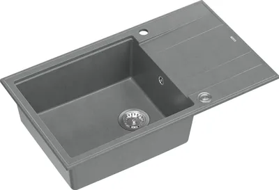 Obrázok produktu pre Kuchynský drez QUADRON s 1 misou | Rozmery: 86 x 50 x 21 cm | EVAN 136 | Kuchynský drez GraniteQ granitový drez so sifónom | Sivá a oceľ