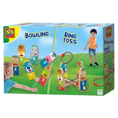 Produktbild von SES Creative 02291 - Outdoor-Spielset: Kegeln und Ringewerfen, 4 Jahr(e), Holz, Mehrfarbig
