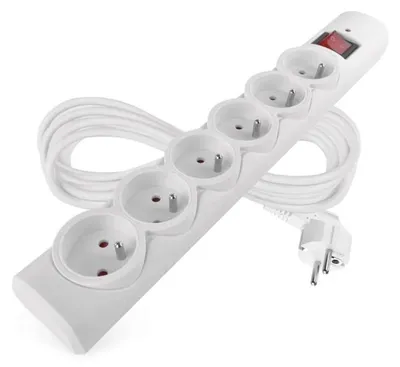 Obrázok produktu pre EMOS Prepäťová ochrana – 6 zásuviek, 5 m, biela