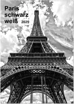 Produktbild von Paris schwarz weiß 2025 (Wandkalender 2025 DIN A2 hoch), CALVENDO Monatskalender