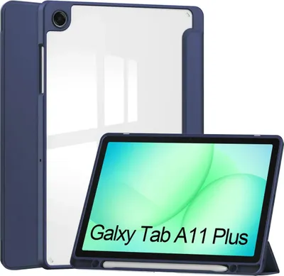 Produktbild von Schutzhülle mit Klappe für Galaxy Tab A11 Plus / A9 Plus, Bizon Case Tab Clear Matt, Dunkelblau