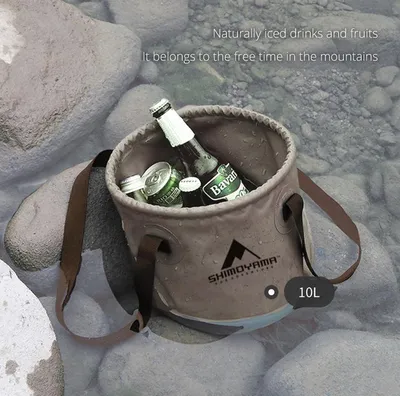 Produktbild von Faltbarer Eimer Wasserbehälter Faltbar Putzeimer Camping Falteimer Behälter 10L